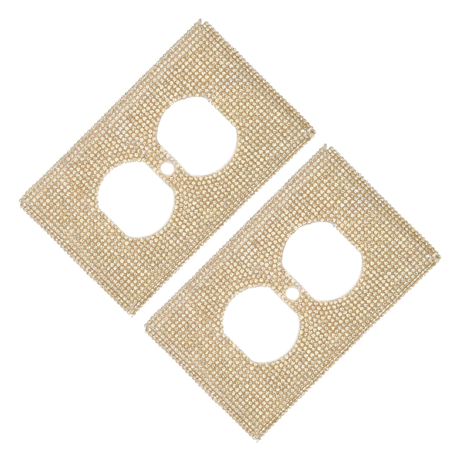 Cubierta decorativa para enchufe de pared Gatuida, placas doradas de interruptor con gemas brillantes