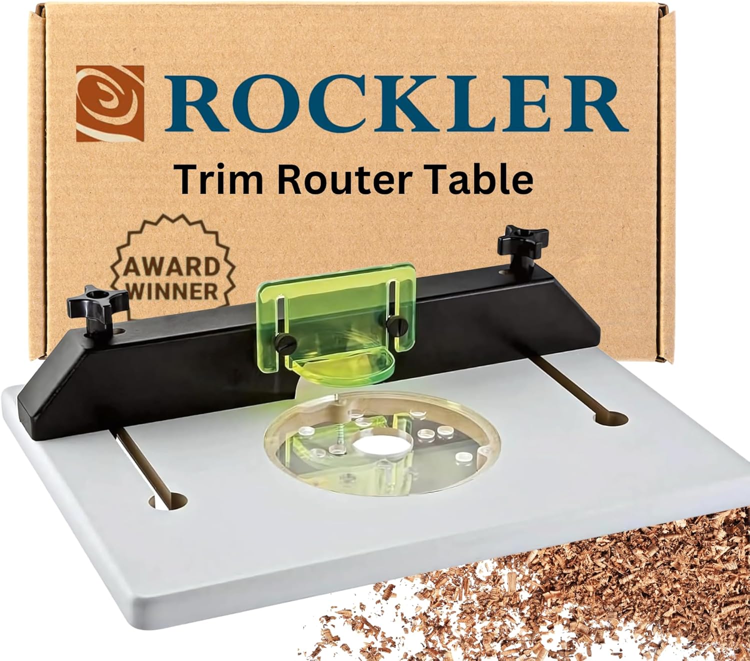 Rockler Trim Router Table – Adjustable Table Router - Best Router Table w/Pre-Drilled Holes on Back - Router Table w/High-Visibility Bit Guard
