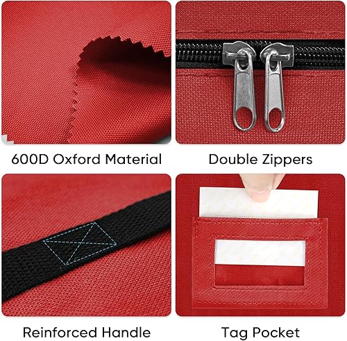 Miniatura 10 de BALEINE Contenedor de almacenamiento de corona de alta calidad, bolsas de almacenamiento Oxford para coronas de Navidad con material de lona