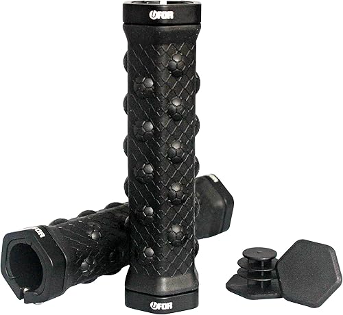 UFOR - Agarre de goma para bicicleta de portero, con abrazaderas de bloqueo hexagonales de aluminio, 5.394 in, fabricado en Taiwán