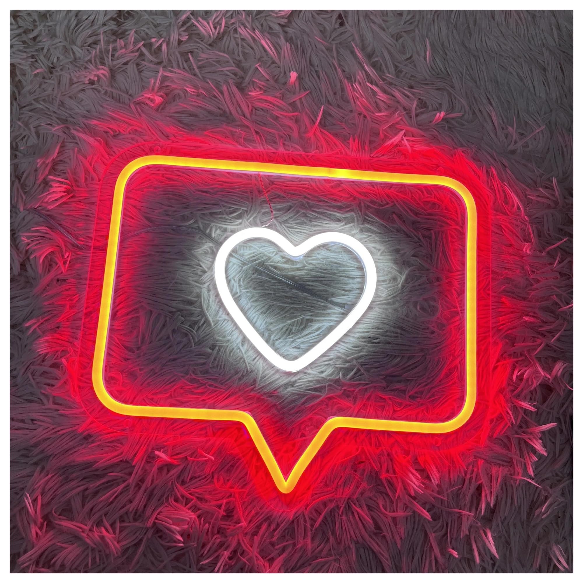 Wiszące neony artystyczne Serce USB Neon Light Do Ściany Sypialnia Dom Studio Fotograficzne Dekoracja Neon Lampa 32x30cm(Czerwony)