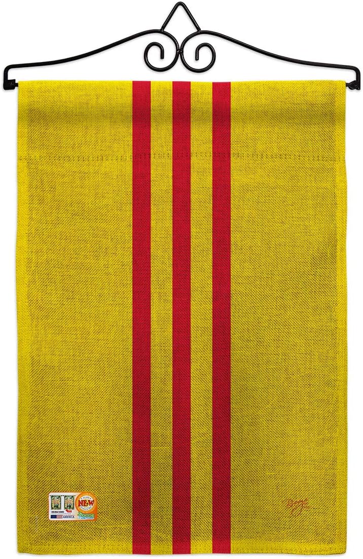 South Vietnam Garden Flag Set Wall Holder Regional Nationality Nation International World Country Particular Area Small Decorative Gift Yard House Banner Made In USA 13 X 18.5
