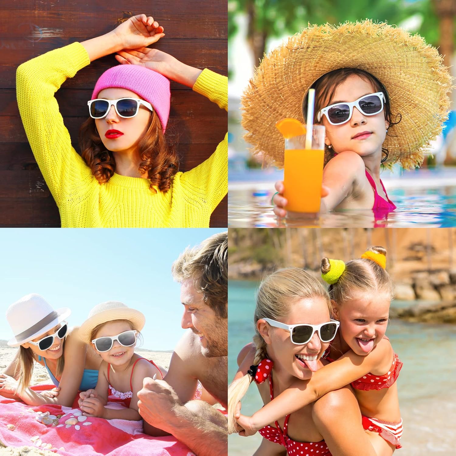 60 Pack Adult White Sunglasses for Men Women in Bulk Plastic Vintage Retro Style Sunglasses 70s 80s Classic Shades Eyewear Party Prop Favors Supplies - Image 4