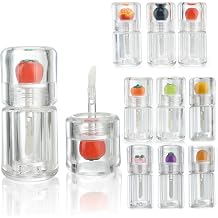 COSIDEA 10pcs 3.5ml 0.12oz Empty Chunky lip gloss tubes with clear wand for lip color Cute Fruit lipgloss tube container