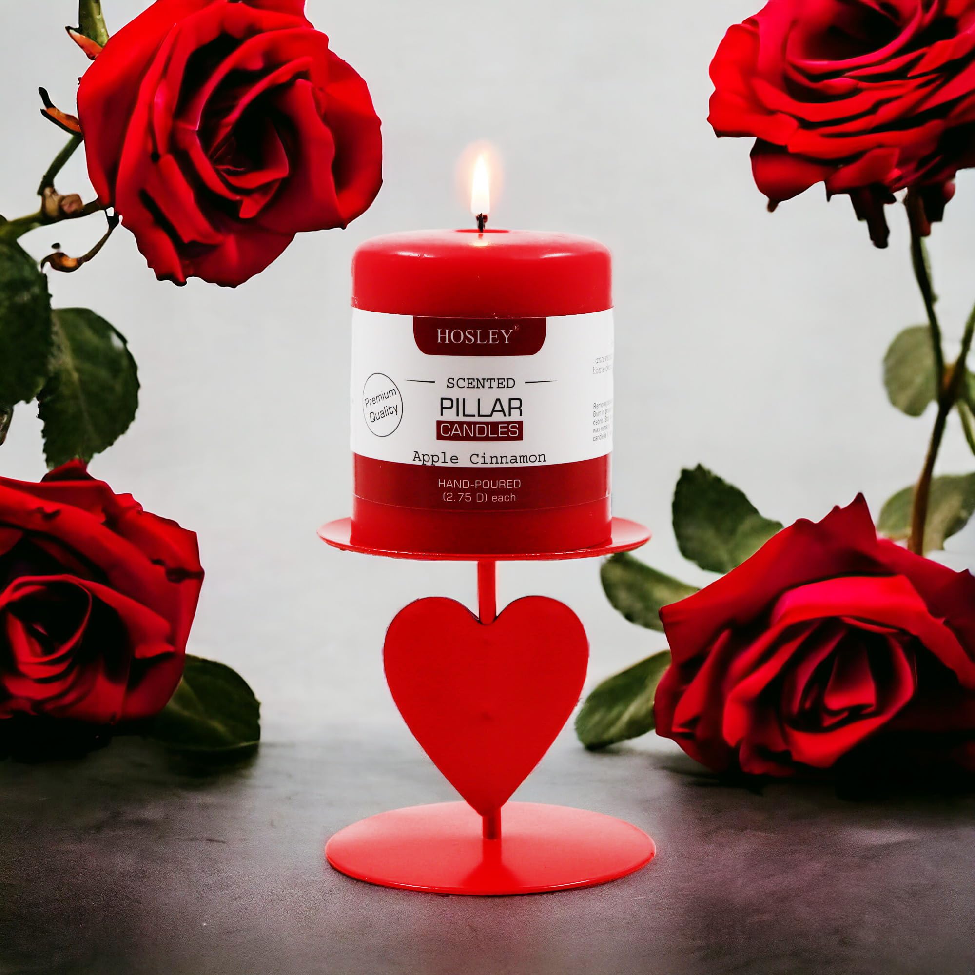 HOSLEY Heart Shape Iron Pillar Candle Holder with Apple Cinnamon Fragrance Pillar Candle 3 Inch|45 Hours Burn Time|Valentine Week Gift Combo for Girlfriend, Wife,Girls,Women, Men|Pack of 1(Red) (B0CTSX6Z91) Amazon Price History, Amazon Price Tracker