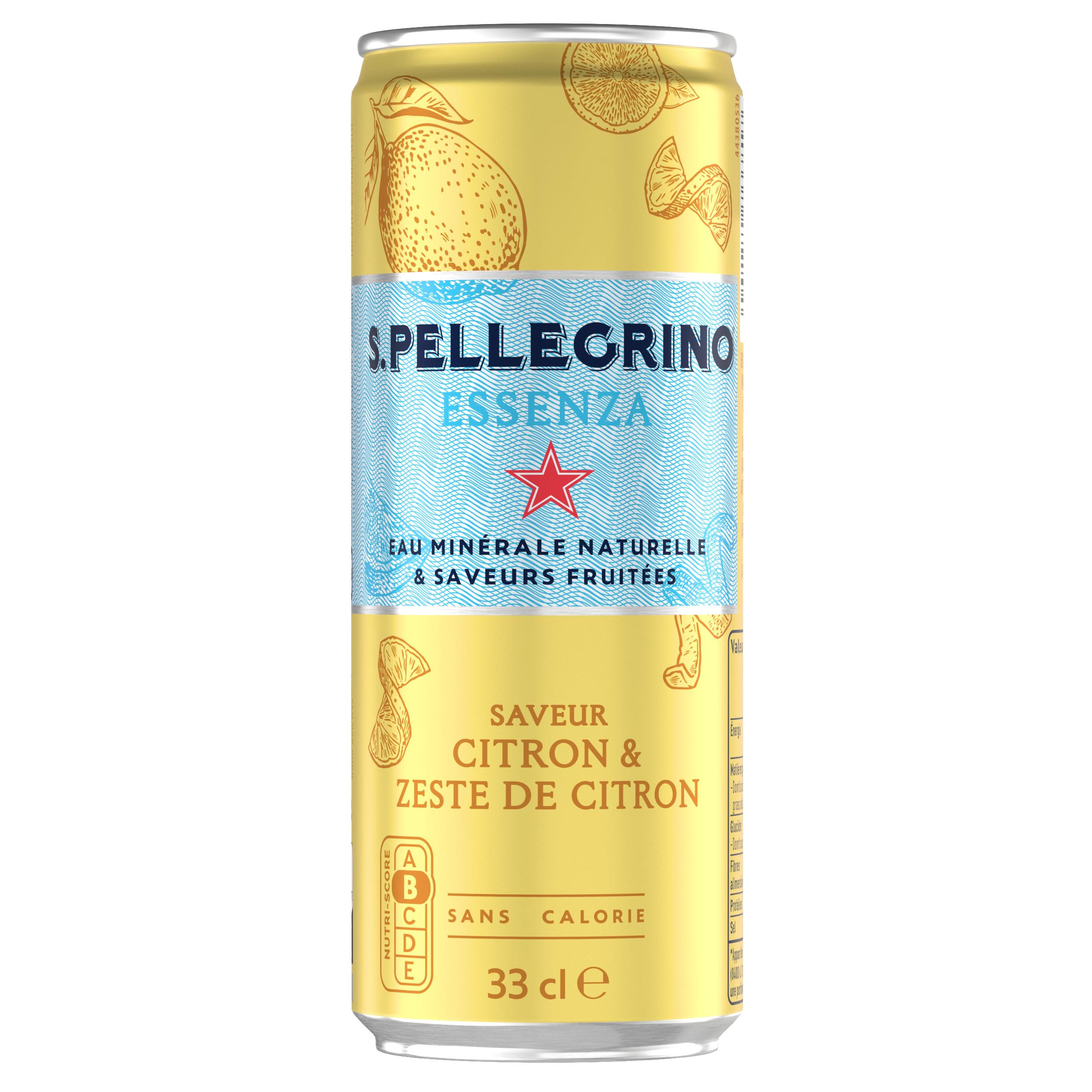 SANPELLEGRINO Essenza Citron Zeste de Citron - 4 packs de 6x33cl