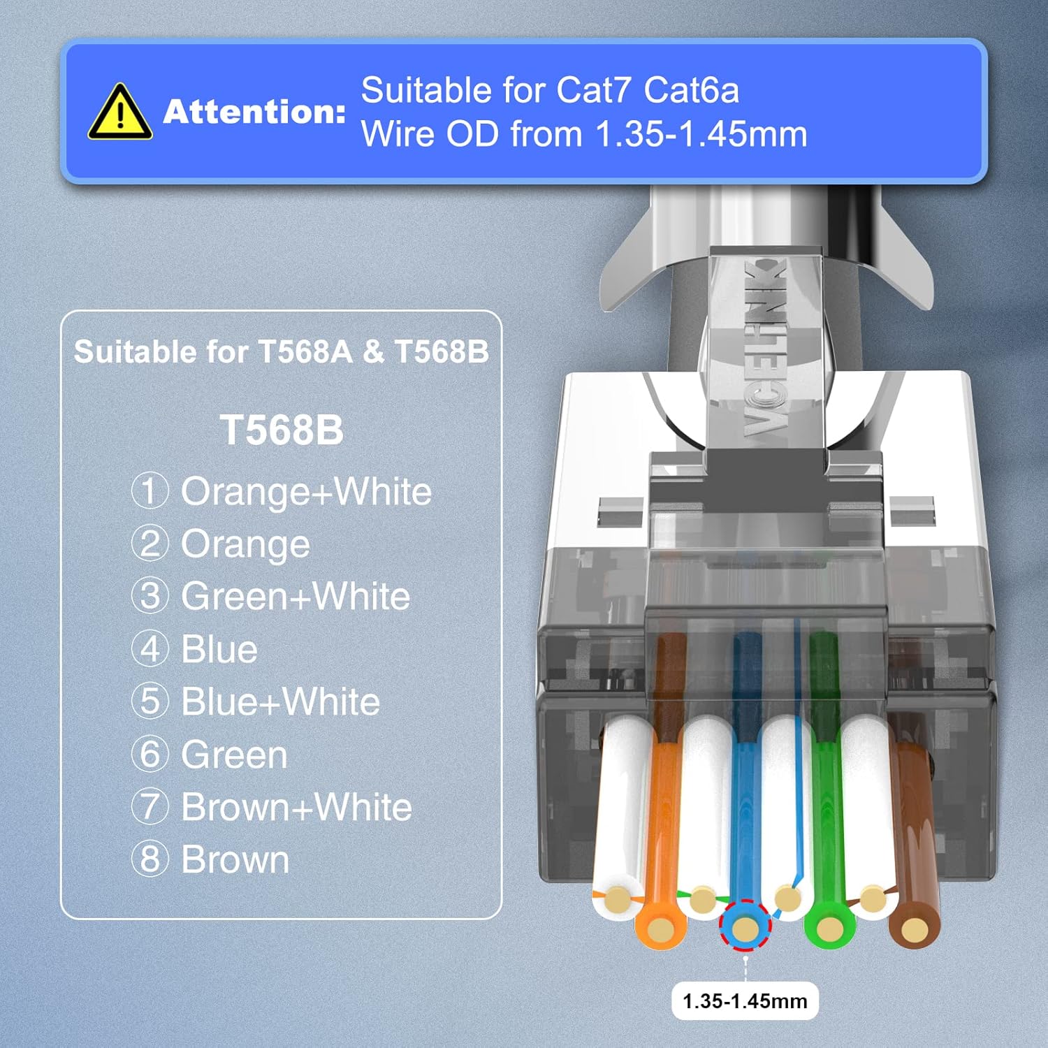 VCELINK RJ45 Connector Wiring Diagram
