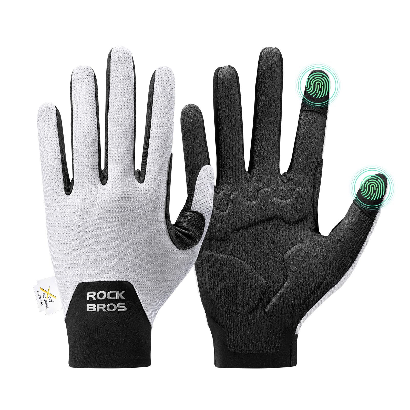 ROCKBROS Guanti Bici Uomo e Donna, Ammortizzanti e Traspiranti, Touch Screen, Antiscivolo, Guanti Sportivi per Ciclismo, Corsa, Alpinismo