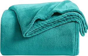 KMUSET Fleece Blanket Throw - Teal, Lightweight, Super Soft, Cozy Luxury Bed Blanket