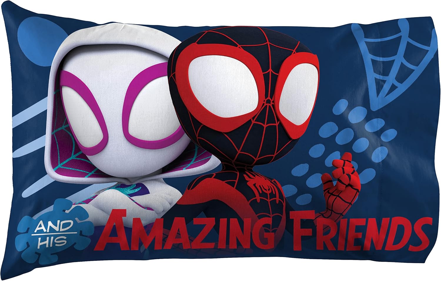 Jay Franco Kids Sheet Set with Fitted, Flat Sheets & Pillow Cover - Ultra-Soft Bedding with Pillowcase for Room Decor, White - Spidey & Friends, 3 Piece Twin