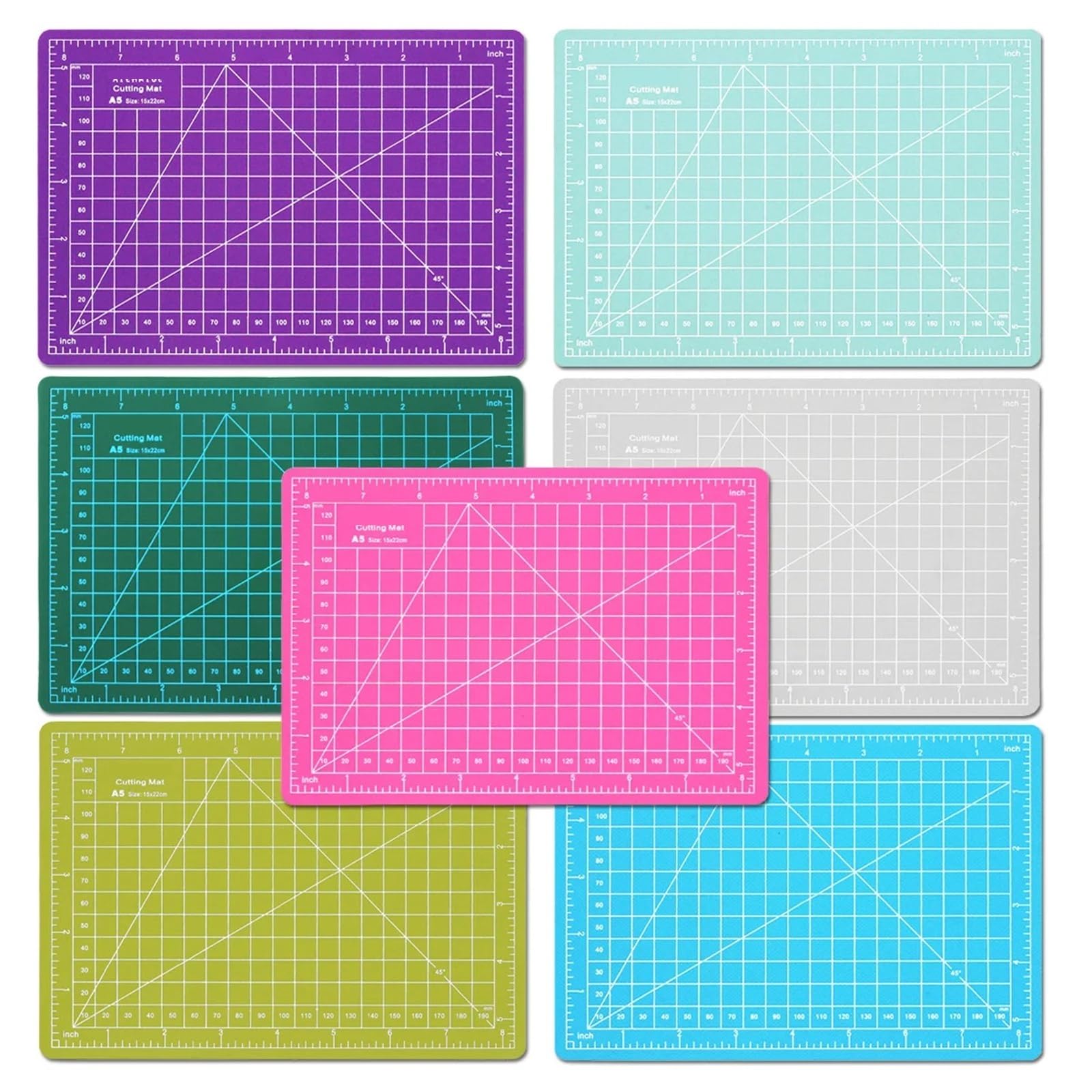 Tapete de Corte Tapete de corte PVC A5, autocurativo, for patchwork, for bricolaje, cuero, papel(A 5 matcha)