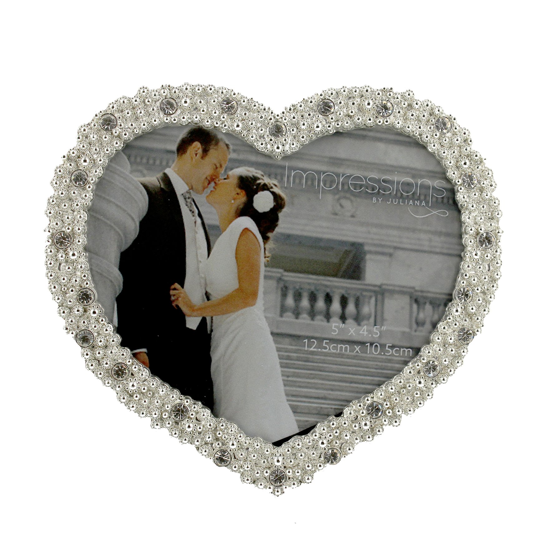 JulianaAmore silverplated Crystal Heart Shaped Frame - Wedding Anniversary