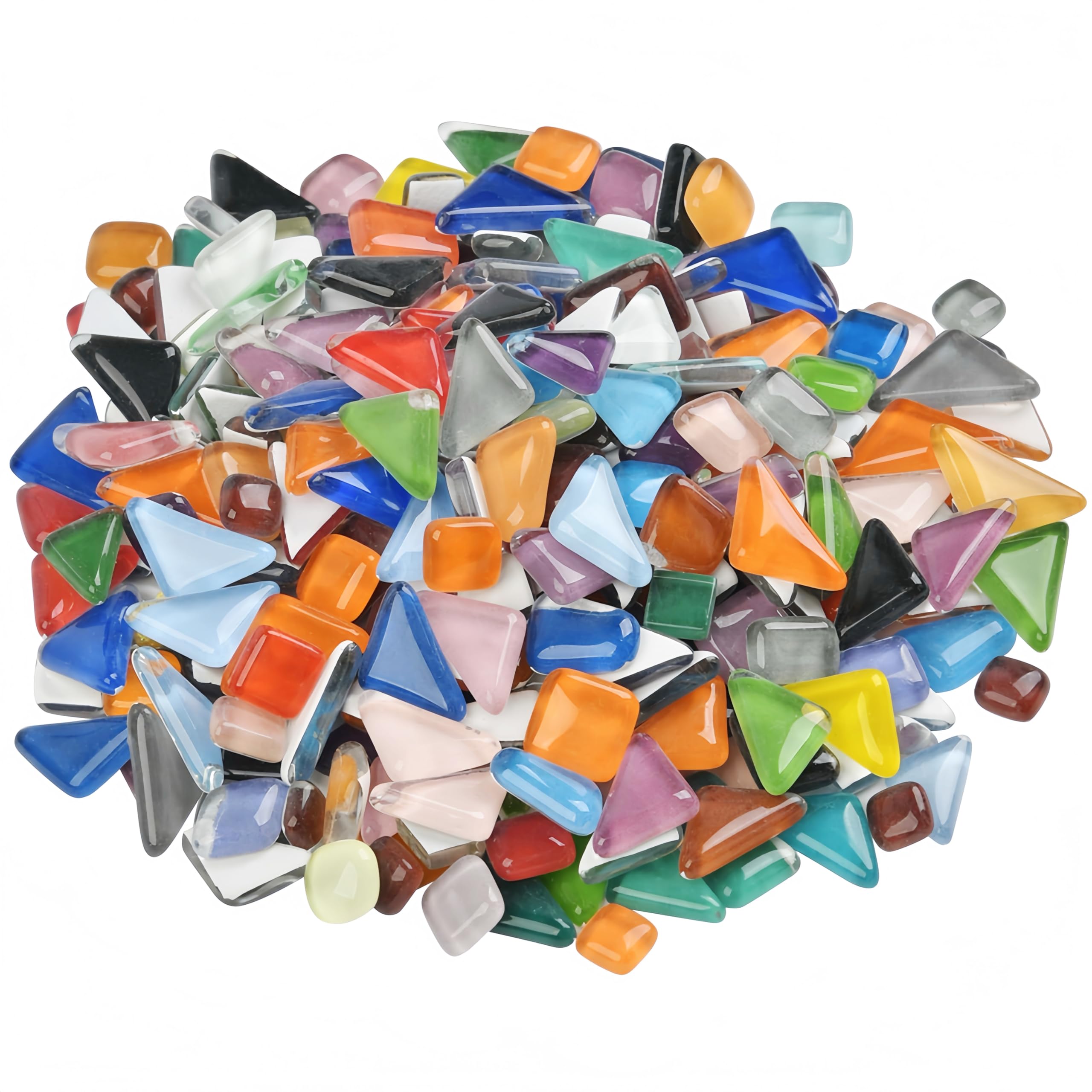 500g Irregular Mosaic Tiles Arts and Crafts - Mixed Color Crystal Mosaic Glass Pieces Colourful Glitter Glass Stone for Craft Bathroom Kitchen Home Decoration DIY Art Projects