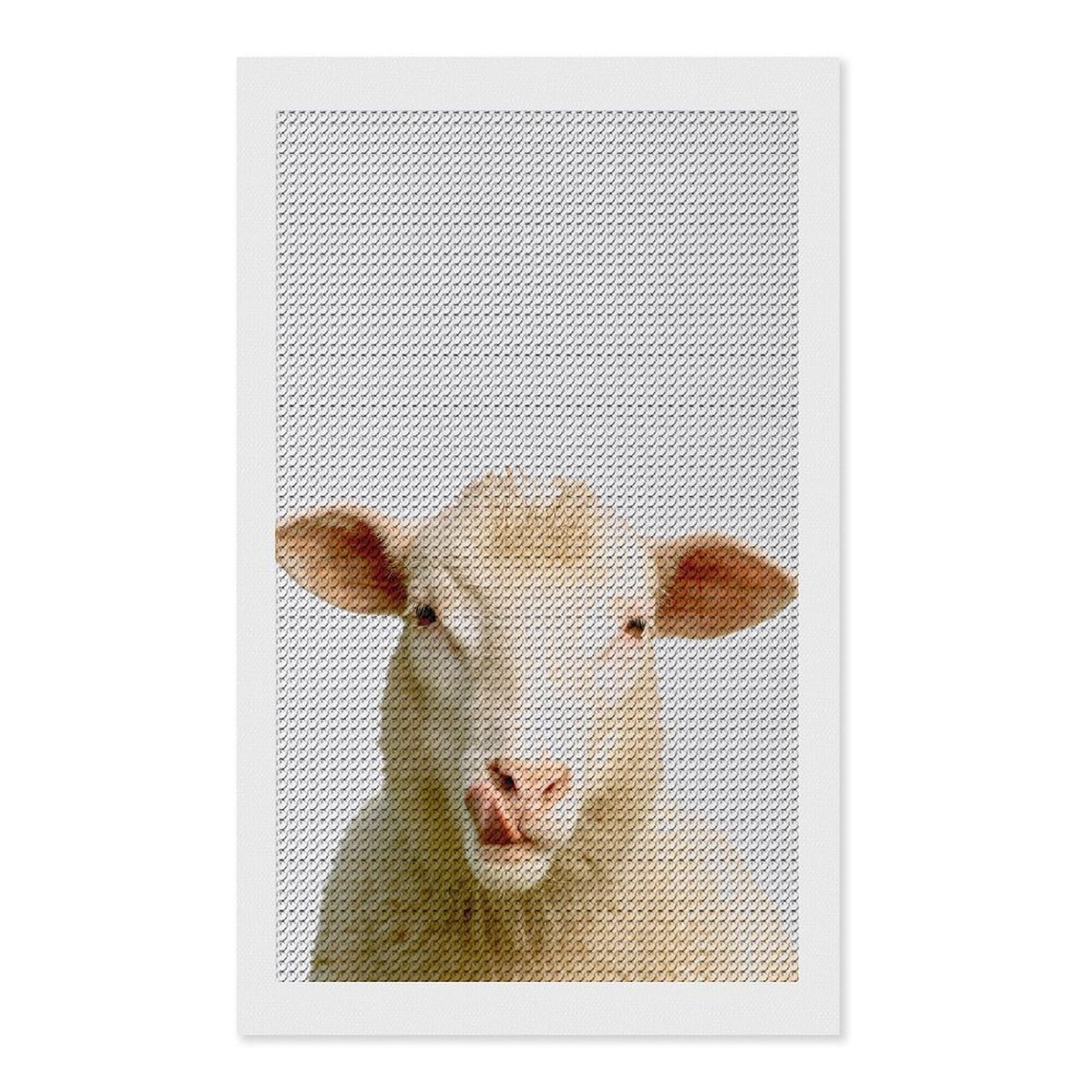 Junmoney Sheep (2) DIY Diamond Art Canvas Kit 12"x20", Christmas Gift, for Family Craft Time, Leisure Activity, Home Wall Art