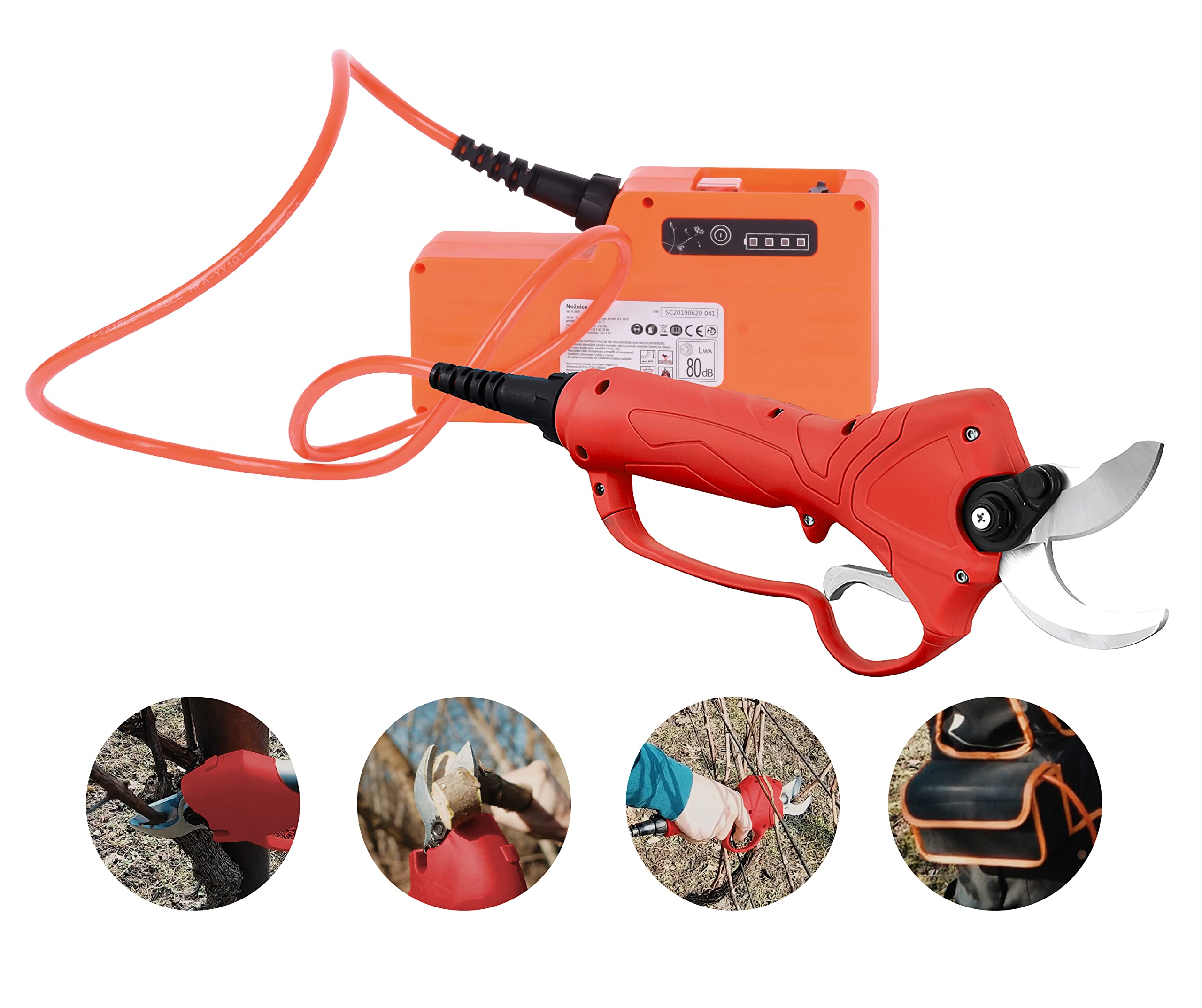 STREND PRO Elektrische gartenschere max 40mm Schnitte | Professional | 10 Stunden Batterie-Leben | Akku Gartenschere mit Koffer | 36V Li-Ion Batterie | Akku Astschere für Weinbergen/Gärten