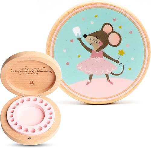 Miniatura 8 de Caja de recuerdo de dientes de bebé – Soporte de madera de haya y cápsula de memoria para primer diente, rizo y cordón umbilical – Registro de