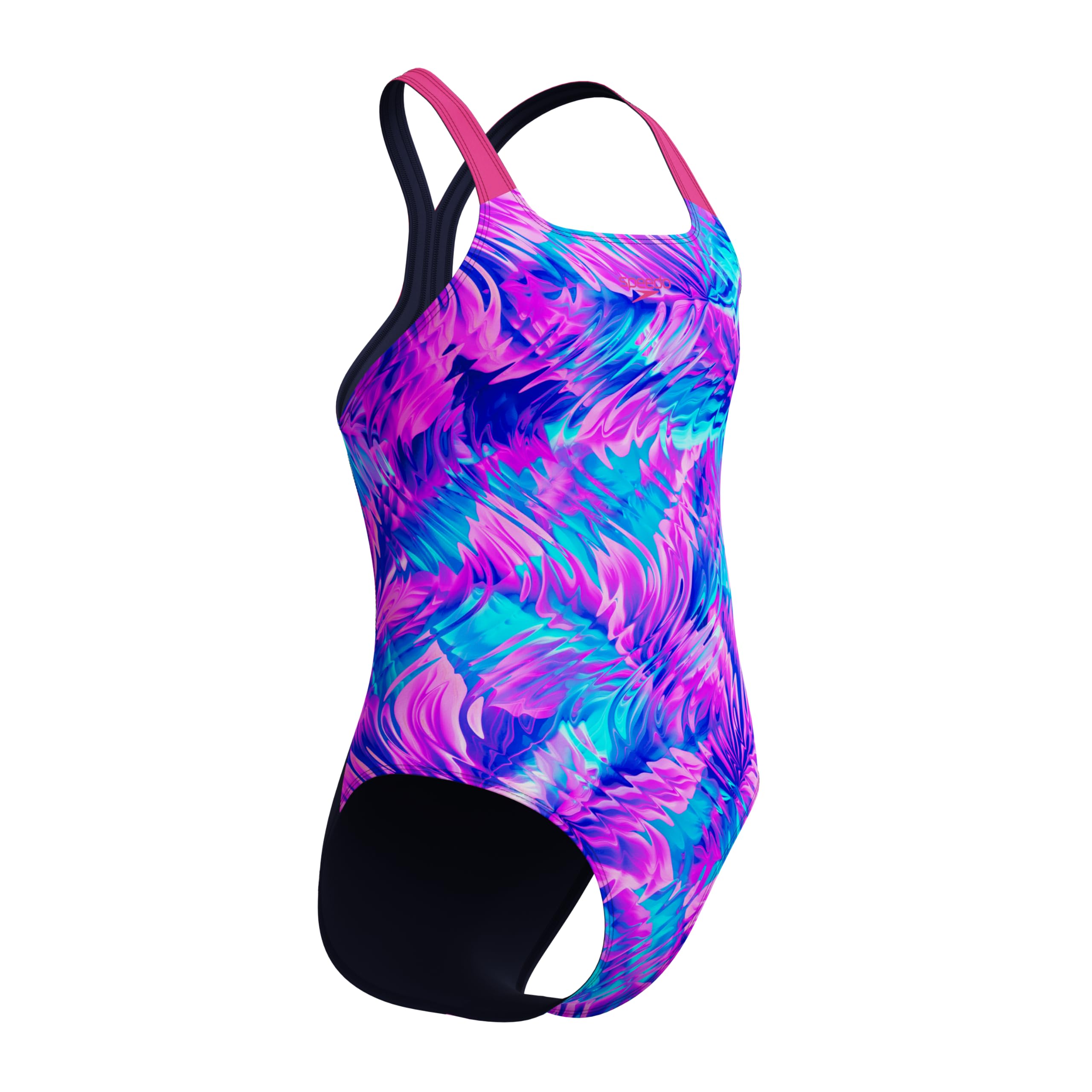 Speedo Maillot de bain imprimé Powerback pour fille Margarita Rose/Caban