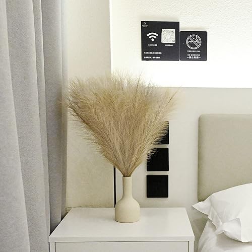 Miniatura 125 de Arreglo de 6 Piezas de Hierba de Pampa Sintética - 18 Pulgadas/45cm de Pasto Artificial Esponjoso y Pomposo para Decoración Boho Chic del Hogar