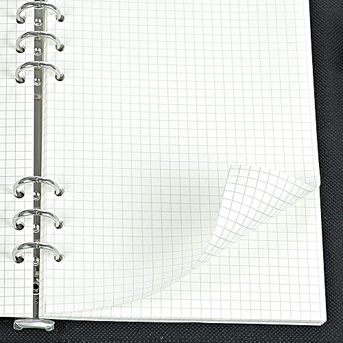 Miniatura 7 de 135 hojas de papel de repuesto para planificador de 0.197in cuadrados de papel A5 con 6 agujeros para cuaderno Filofax Bullet Journals Diary (8.26 x