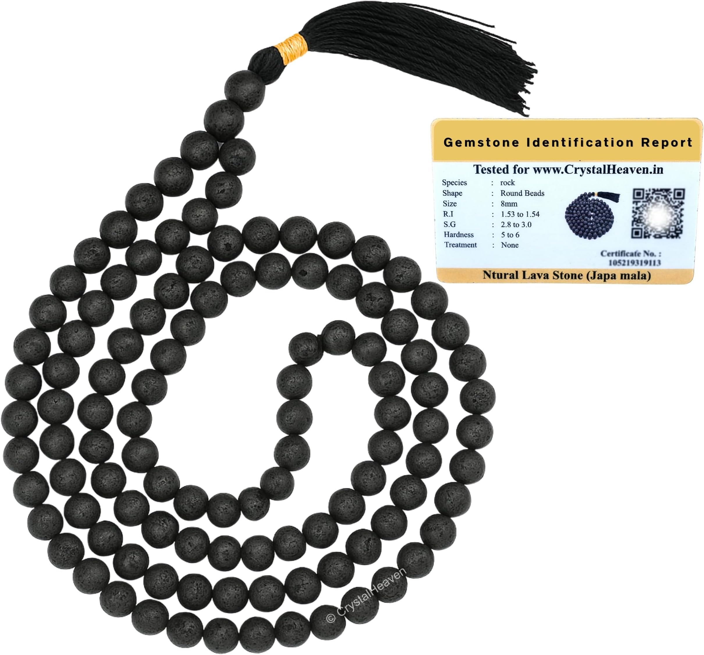 Crystal Japa Mala - 108 Beads Buddhist Prayer Beads - AAA Grade Original Healing Gemstone Agate Mala for Yoga Meditation Spiritual Reiki Feng Shui