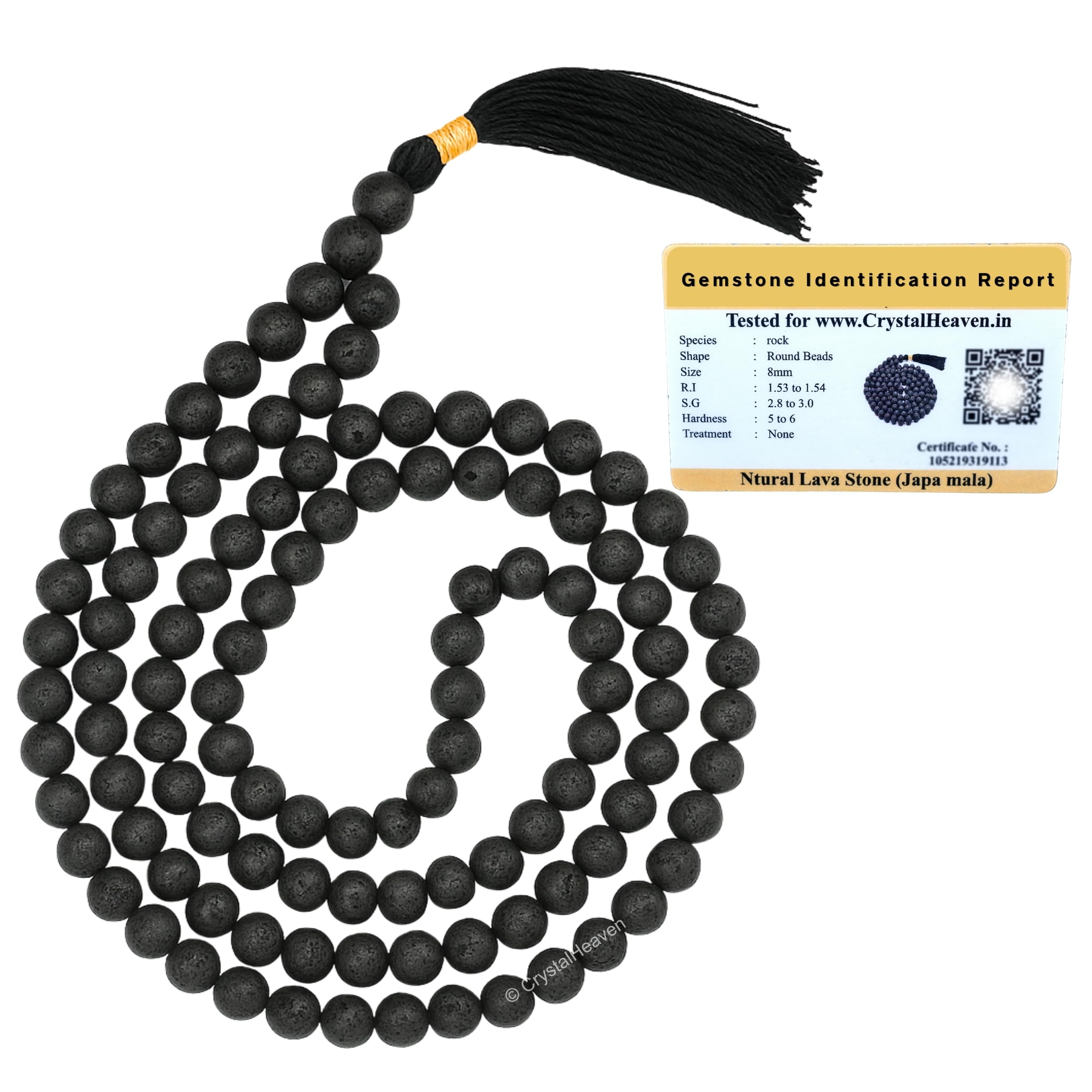 Crystal Japa Mala - 108 Beads Buddhist Prayer Beads - AAA Grade Original Healing Gemstone Agate Mala for Yoga Meditation Spiritual Reiki Feng Shui