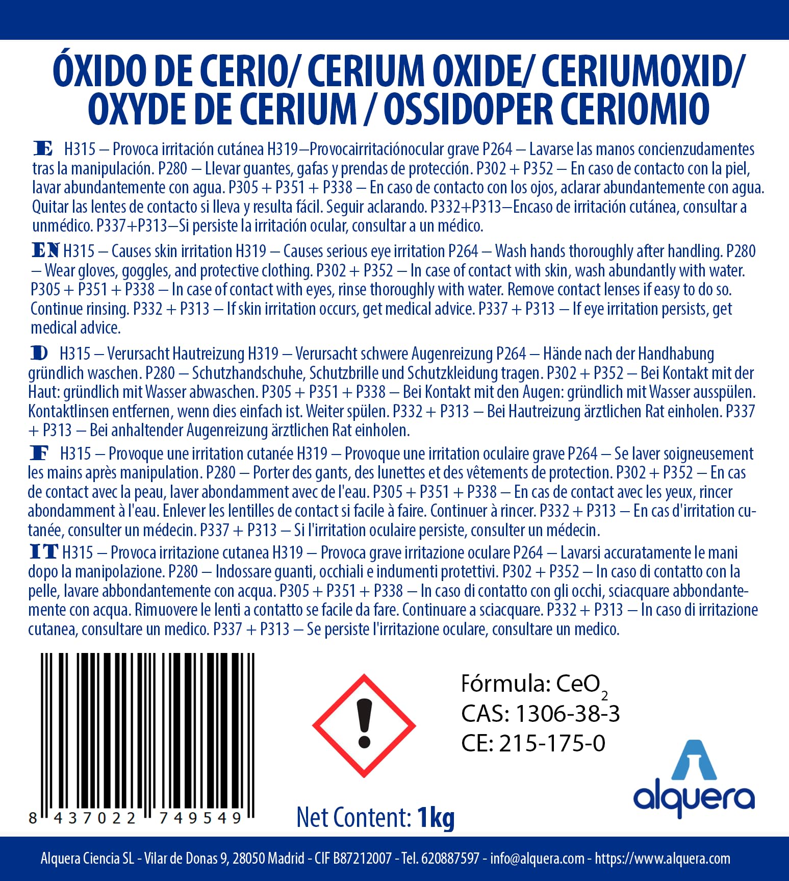 Óxido de Cerio (1kg)