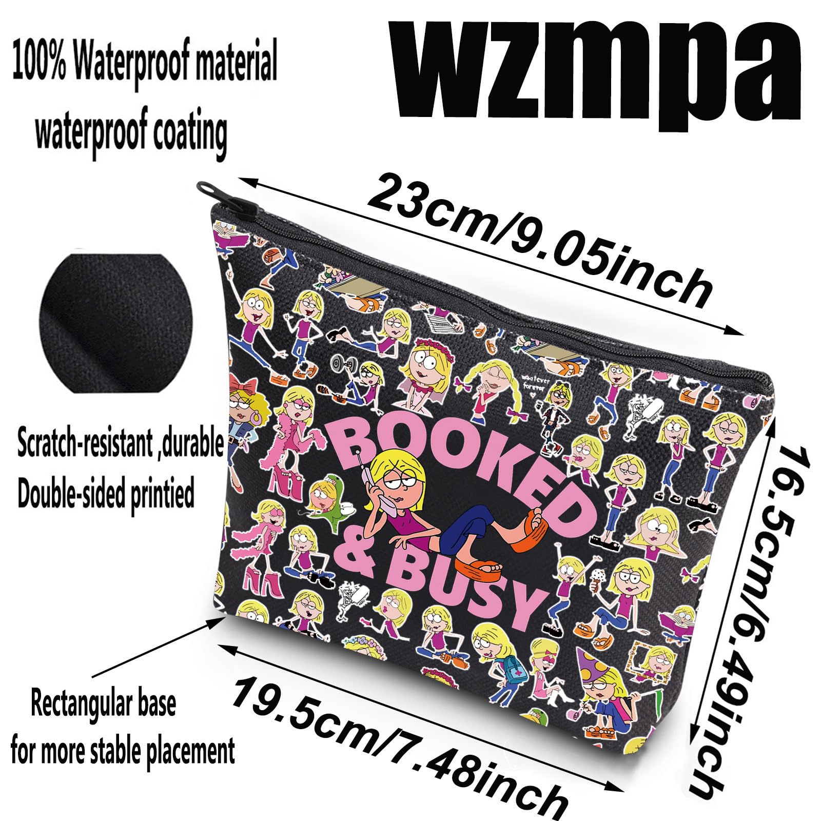 WZMPA Gordo & Miranda Cosmetic Makeup Bag Gordo & Miranda Fans Gift Booked & Busy Zipper Pouch Bag for TV Series Fans Booked & Busy F Bl - Image 2