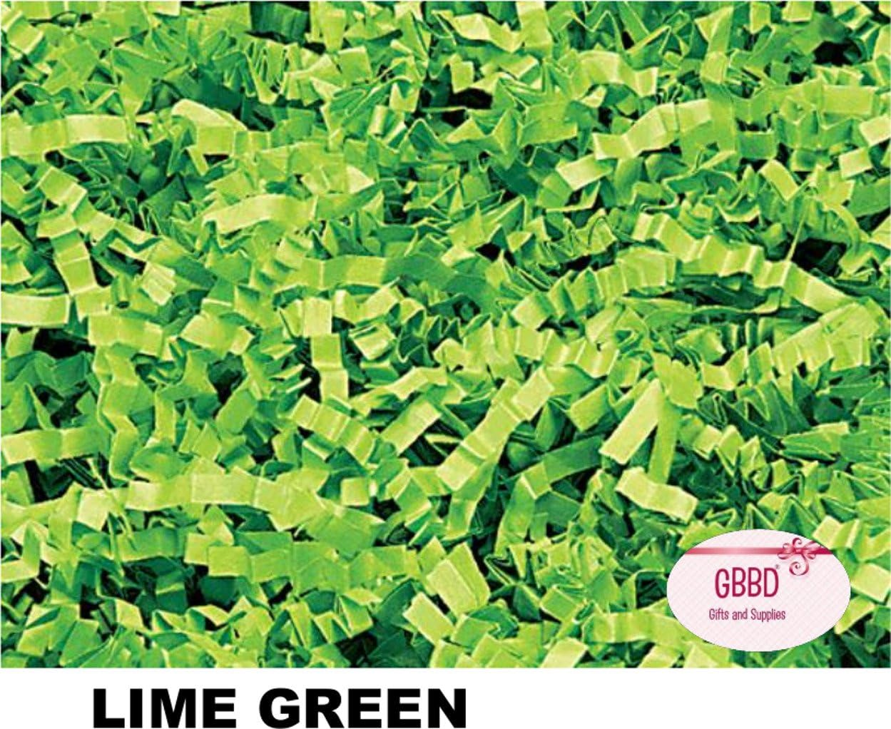 Crinkle Cut Paper Shred Grass Filler for Gift Box Wrapping and Basket Filling in Resealable Bag (Lime Green, 1 lb)