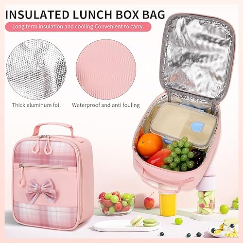 Miniatura 3 de Mochila escolar para niñas, 3 piezas, con lonchera, juego de mochila para adolescentes y niñas, linda mochila escolar para niños y niñas adolescentes