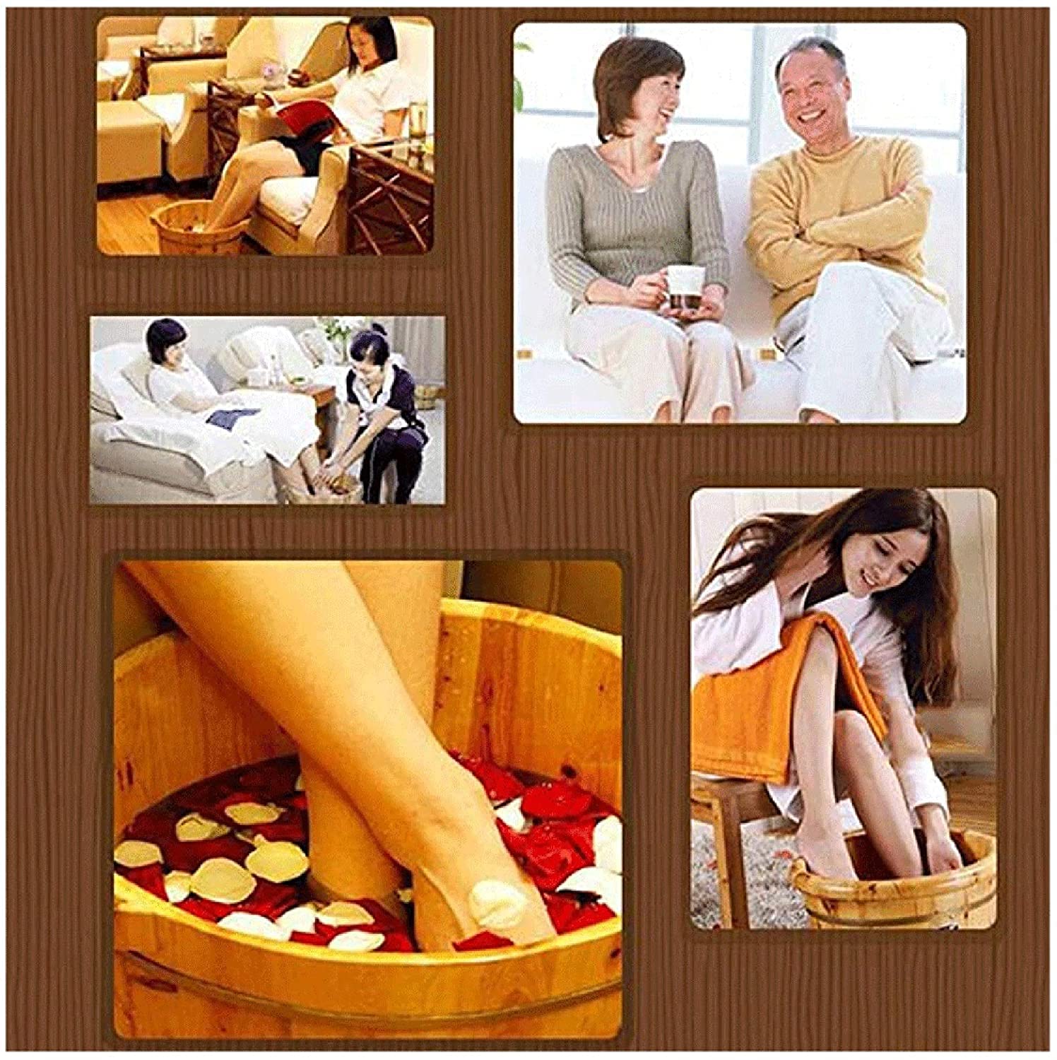 Drewniane wiadro do kąpieli stóp Drewniana umywalka do stóp Wanna do stóp Kashiwagi Wanienka do stóp dla dorosłych Umywalka do pedicure domowego Wiadro do masażu punktu akupunktury Drewniane