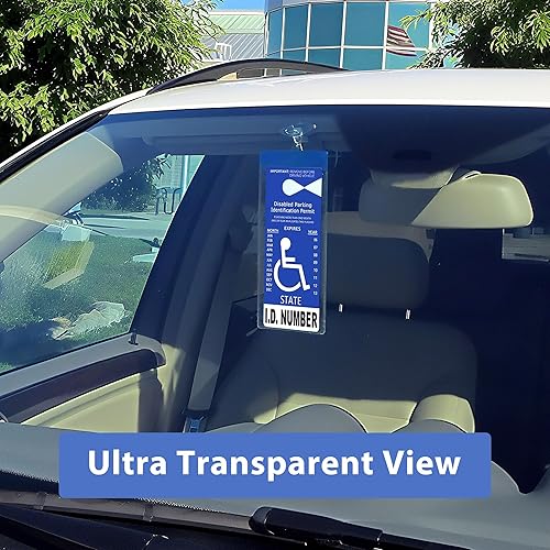 Miniatura 6 de LotFancy Soporte para carteles de discapacitados para automóvil, paquete de 3, soporte para letrero de permiso de estacionamiento para