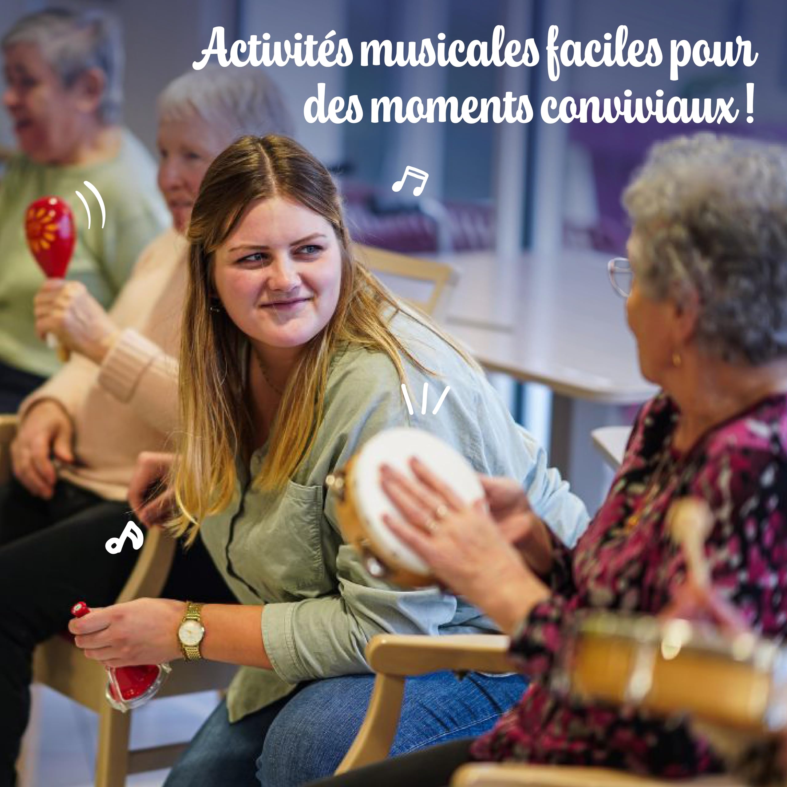 Fuzeau - Kit d’Animations Musicales - 15 Instruments Musique Variés - Livret Pédagogique + Interface Numérique - Idéal pour Ateliers Mémoire et Sensoriels avec les Personnes Âgées - Réf.78472
