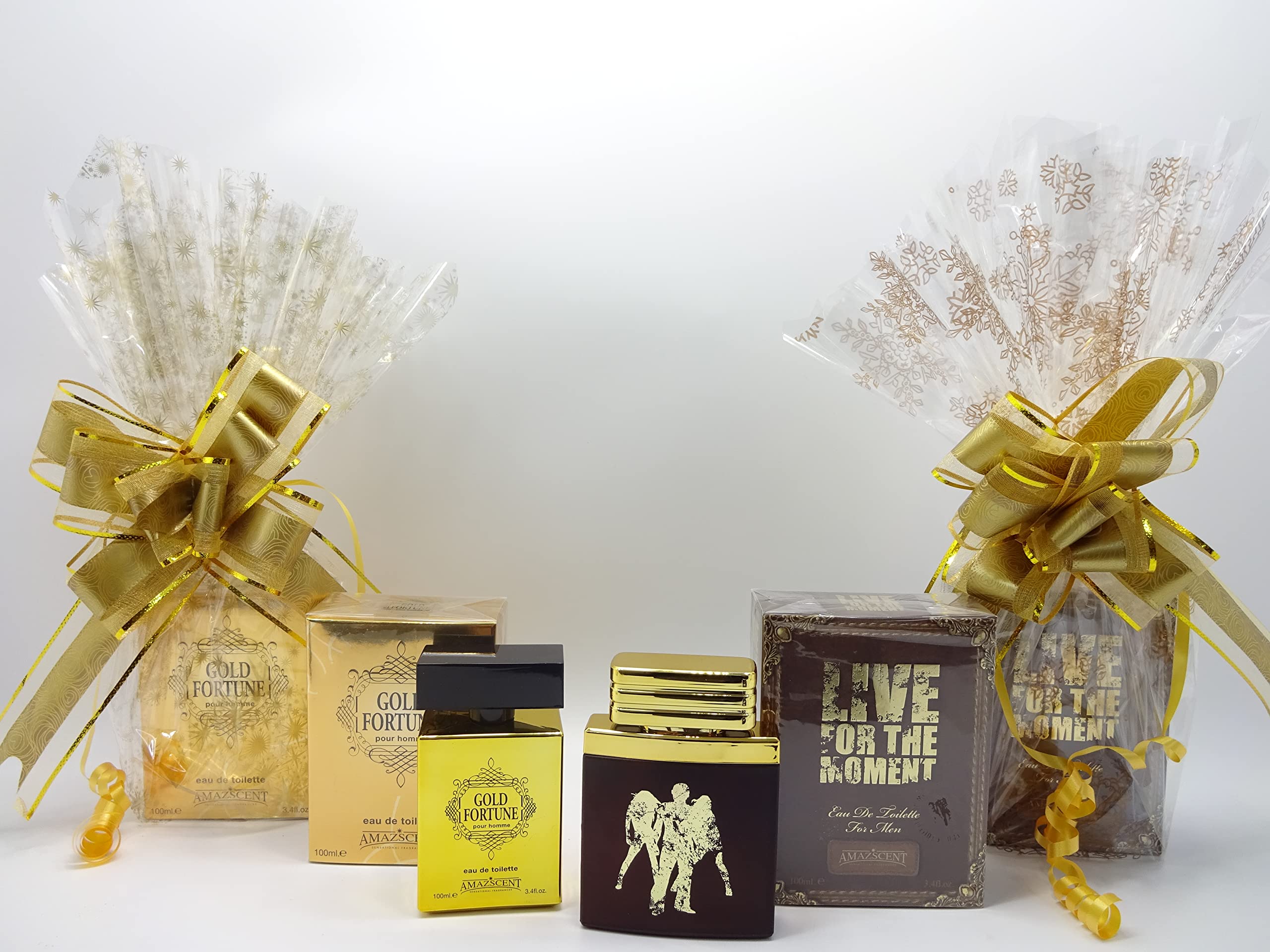 Cadeau de Saint-Valentin pour lui ~ 2 parfums pour homme ~ Gold Fortune pour homme 100 ml Eau de toilette pour homme (Sensational Fragrances) + Red Hot Man 100 ml Eau de toilette pour homme