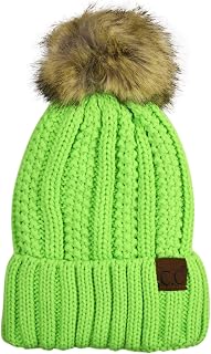 C C Thick Cable Fleece Beanie