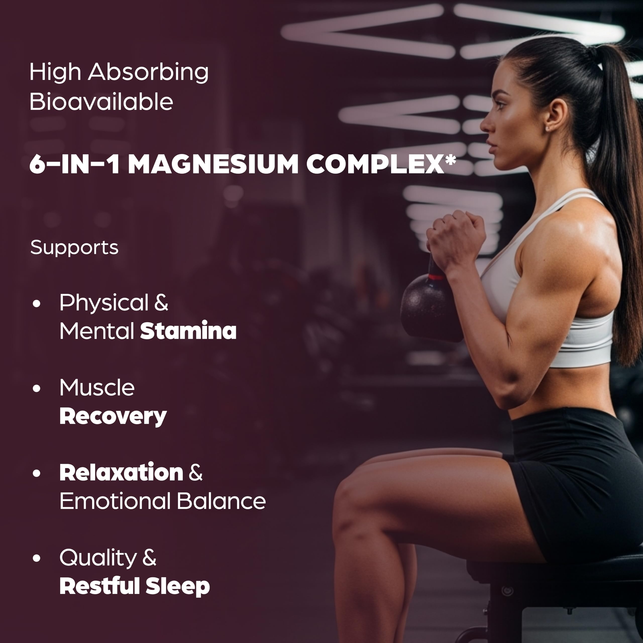 Magnesium Complex 500mg 120 Capsules for Sleep & Relaxation | Women & Men — Amazon image 3
