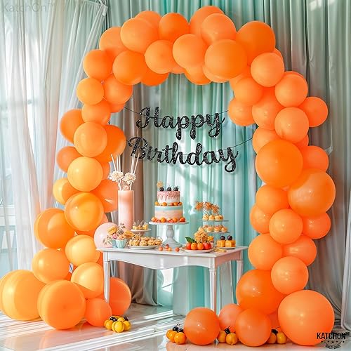 Miniatura 3 de KatchOn, Juego de globos de látex naranja, 12 pulgadas, paquete de 110, globos brillantes para fiesta, globos metálicos naranjas para decoraciones