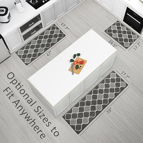 Miniatura 2 de Villsure Kitchen Rugs and MatsNon Skid Kitchen Runner Rug Absorbent Resist Dirt Kitchen Floor Mat Comfort Standing Mat Made of 100 Polypropylene