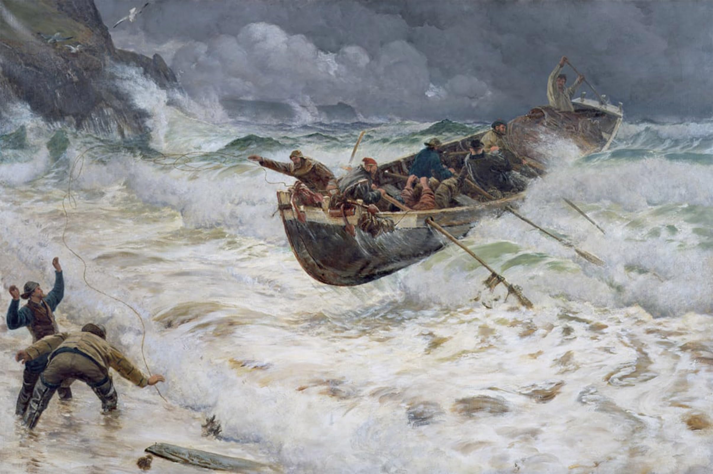 POSTERIIk Famous Animal Posters Vintage Picture How the Boat Came Home by Charles Napier Hemy Modern Wall Decor for Home Decor 60x90cm