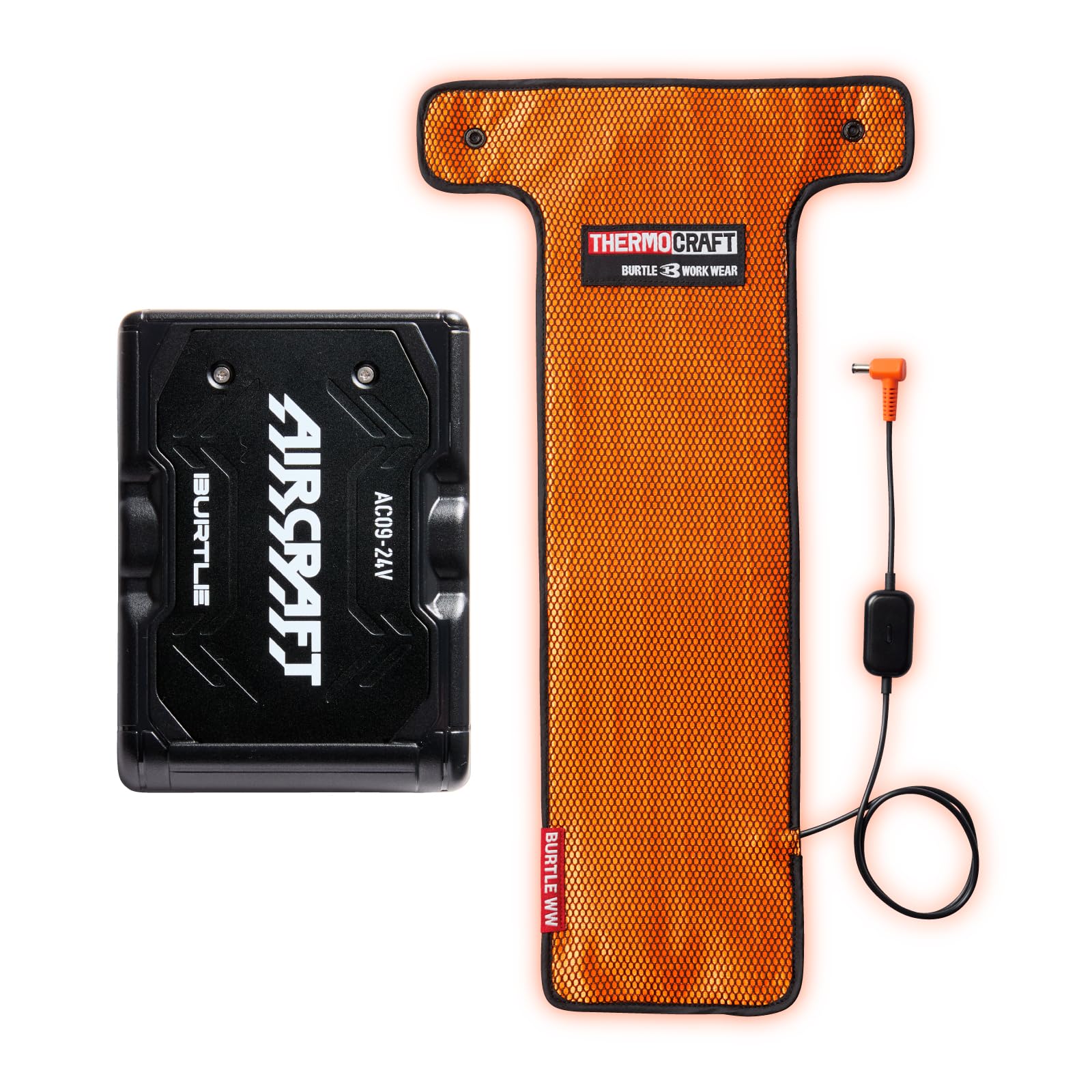 【美品】THERMOCRAFT電気加熱パッドTC250２個&AC230バッテリー 美品】バートル 電気加熱パッドTC2502個&AC230バッテリー