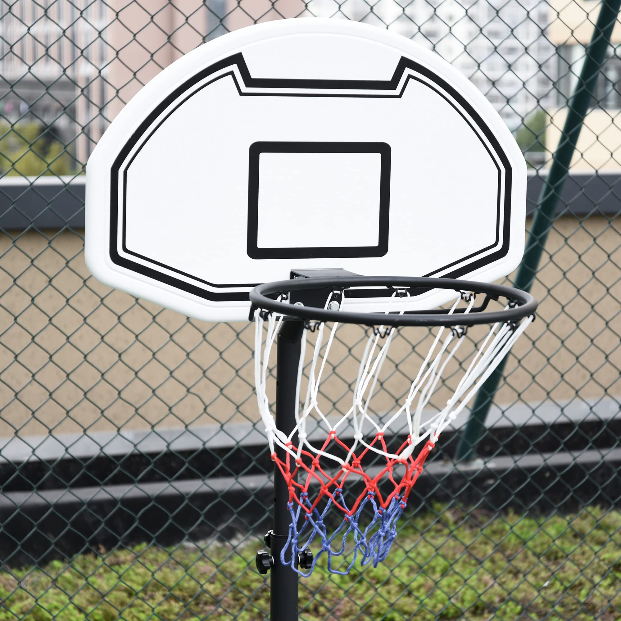 Poolside Basketball Hoop Stand Portable Basketball System Goal, Adjustable Height 3' 4', 30