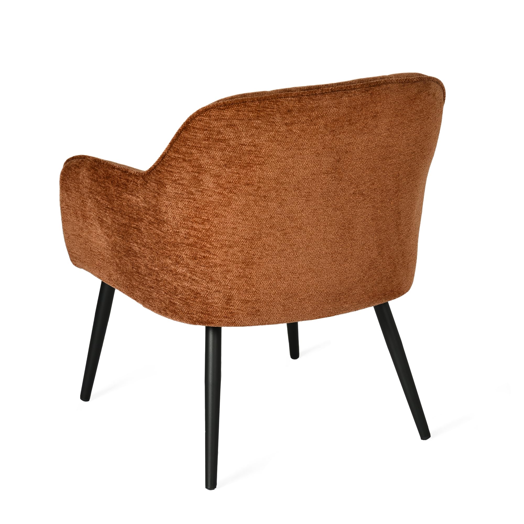 Meuble Cosy Chaise d’Accueil Confortable en Tissu Chenille, Fauteuil de Réception avec Coussin Épais 10 cm, Pieds Métal Stables, Style Élégant, Caramel