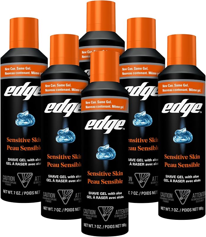Shaving Gel for Men, Sensitive Skin, 7 oz (6 Pack) | Sensitive skin shaving cream gel, Reduces irritation, Aloe-enriched formula, Lubricates for razors, Moisturizing glide