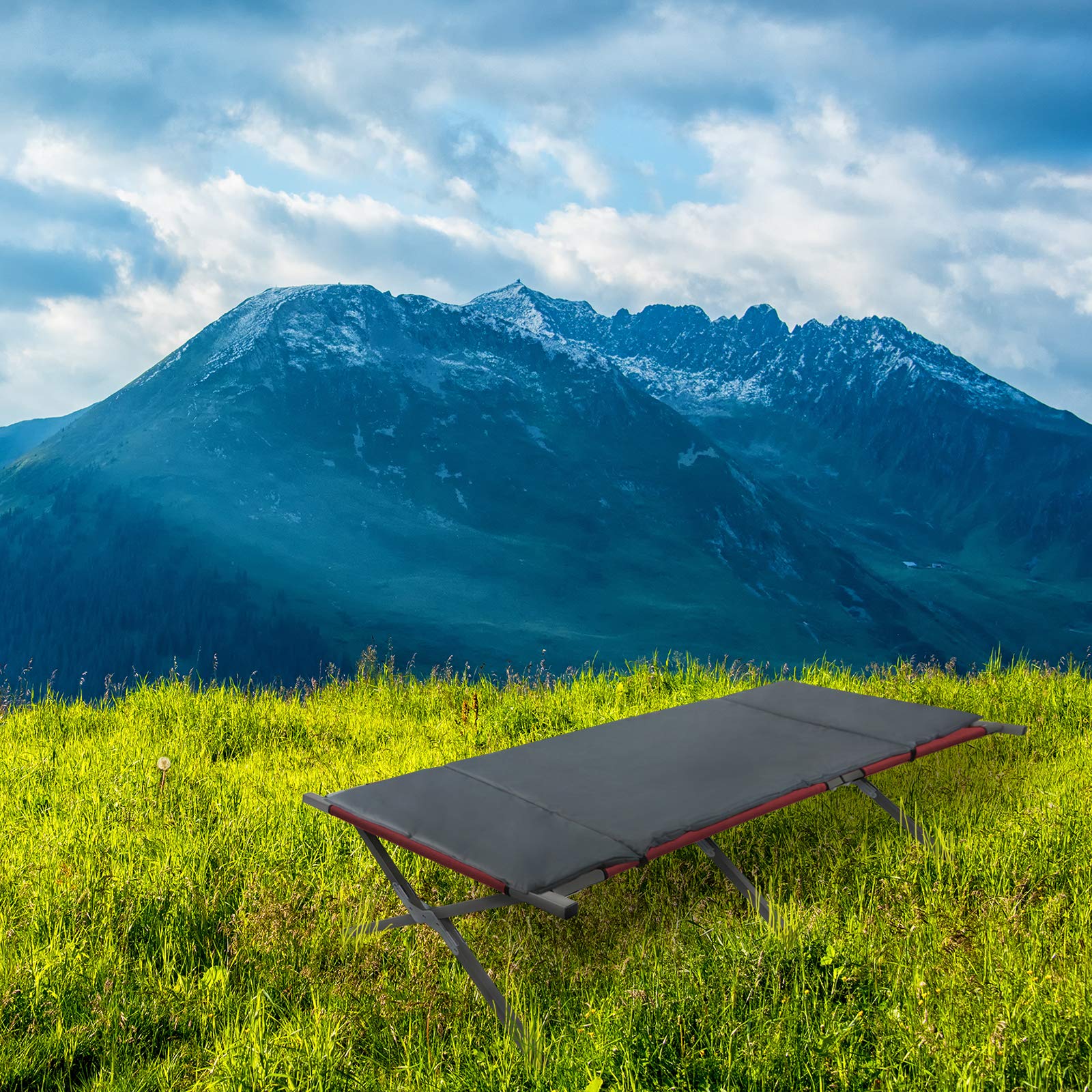 BB Sport universelle Feldbettauflage XXL Maße 210 x 72 cm schützt wärmt und hält, mit Befestigungsbändern