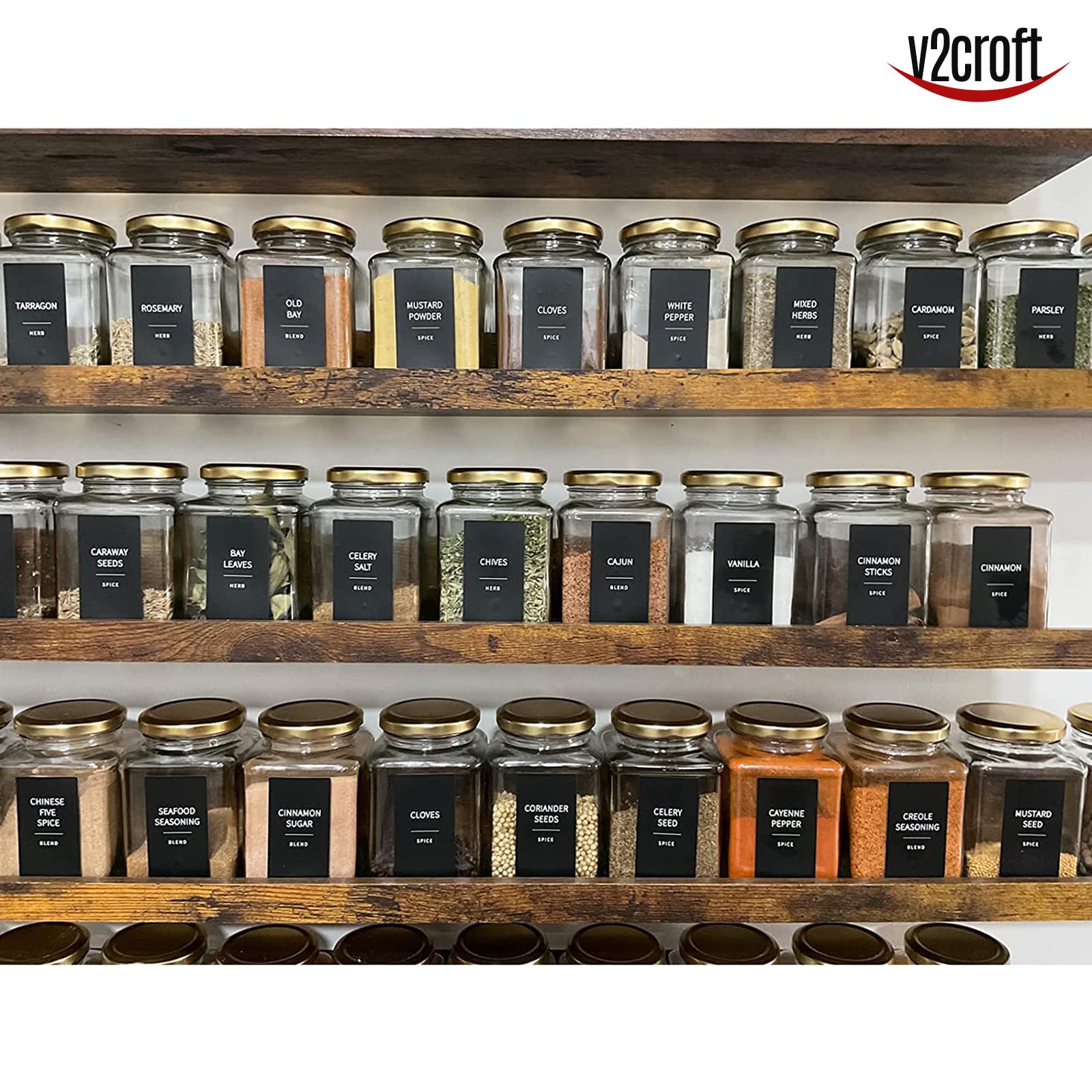 Spices Labels Rectangle Reproduction Vintage Spice Labels Custom Kraft Rectangle Canning