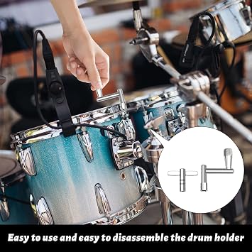 Drum Key Tool,4 PCS Drum Keys,Adjustable Drum Wrench Tool,Drum Tuning Wrench,Stainless Drum Tuner Key,Universal Drum Tuning Key for Acoustic Electronic Drums Snare Drum and Bass Drum