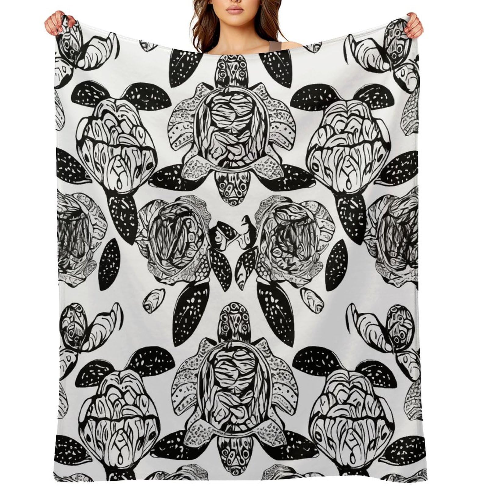 Flannel Fleece Throw Blanket - 40"x50" Super Soft Plush,Lightweight Wrinkle Resistant Cozy Animals Sea Turtles Blanket for Couch Sofa Bed Travel Camping and Gift