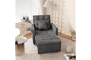 Vabches Recliner Chair Bed 3-in-1 with Adjustable Backrest, USB Ports and Wing...