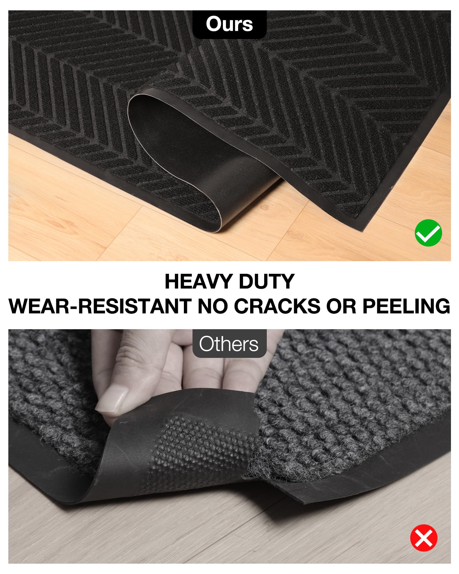 3′x5′ Heavy Duty Front Door Mat Indoor Outdoor Entrance, Non-Slip Entry Rug — Amazon image 3