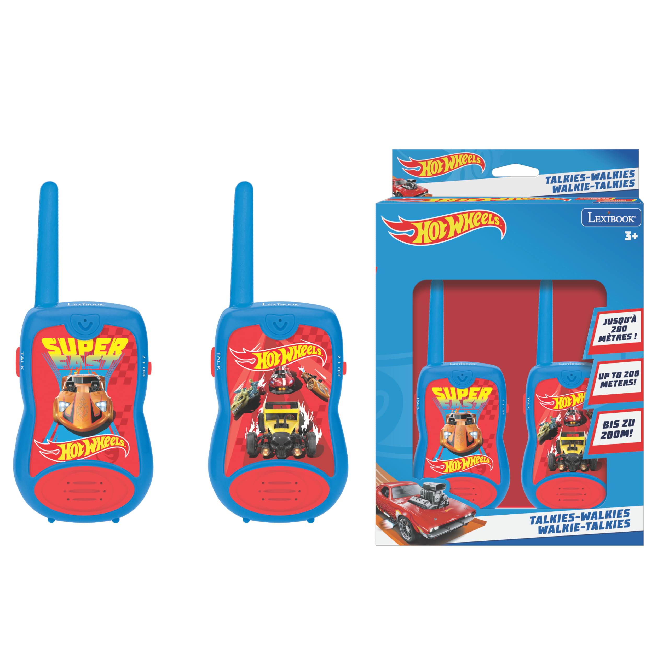 LEXIBOOK, Smurf, Walkie-Talkies 200m, Communication game for children, 2 communication channels, Belt clip, Battery operated, Blue, TW12SF