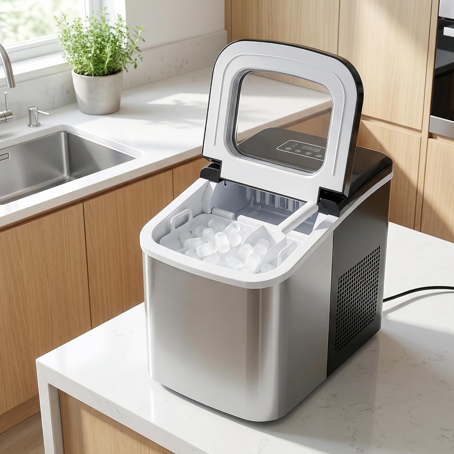 Ice Maker Basket Replacement Exclusively for Magic Chef Portable Ice Maker HNIM27ST, Snug Fit Ice Tray Storage Bin, Heavy-Duty Engineering Plastic, Food-Grade & BPA-Free